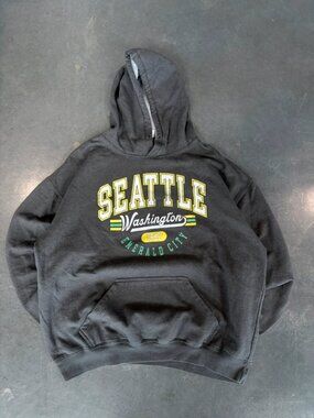 Vintage Seattle Emerald City Graphic Hoodie